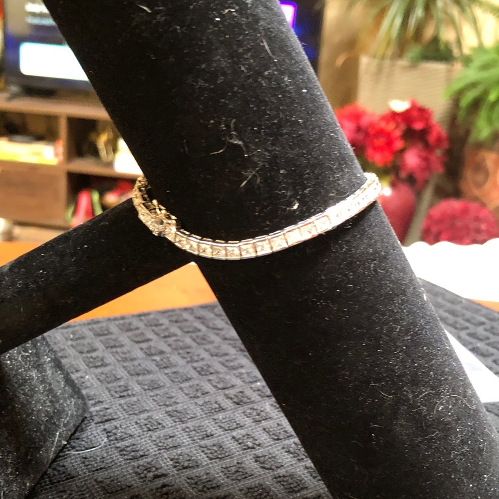 Elegant Silver Crystal Bracelet View 2